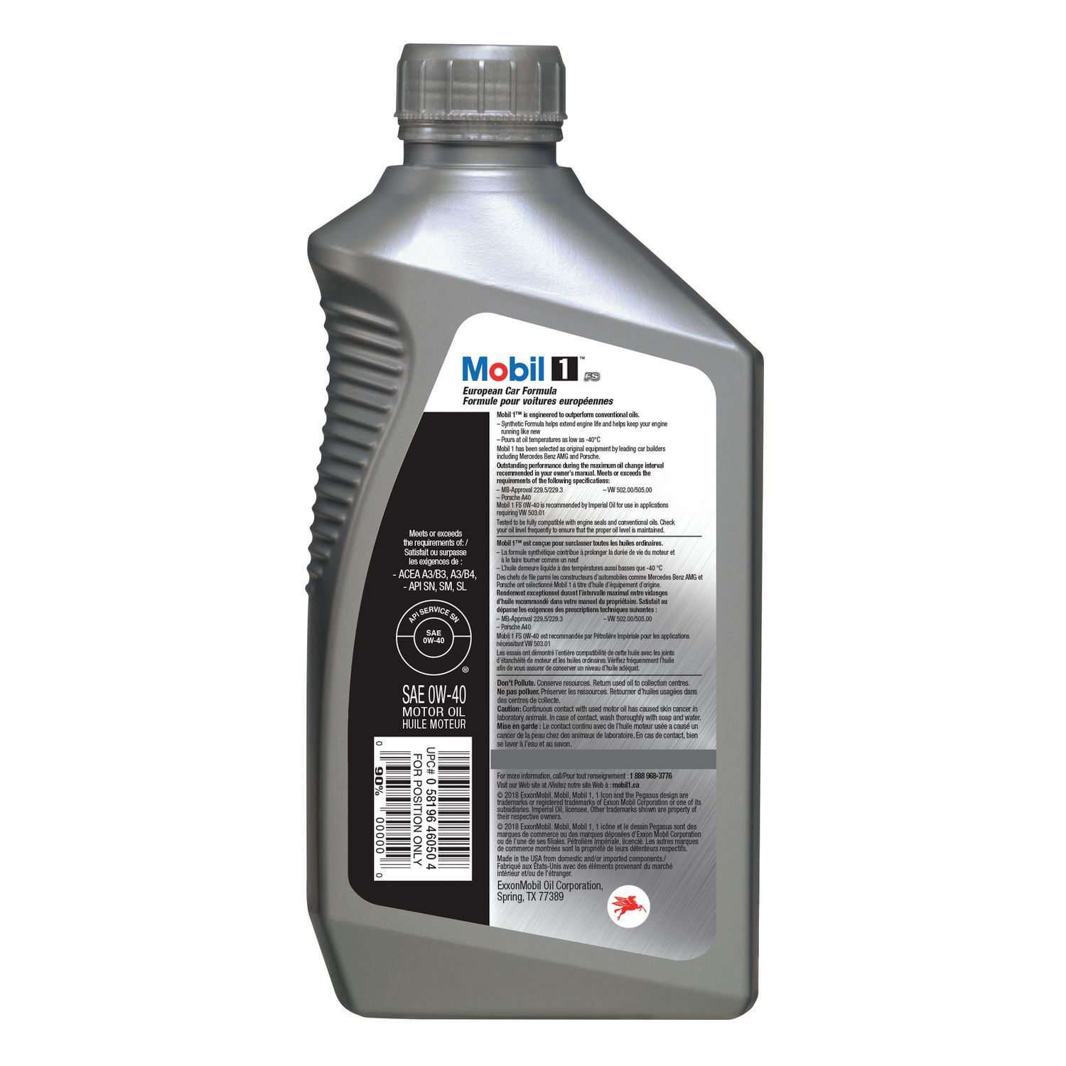 Mobil 1™ Full Synthetic Engine Oil 0W-40, 1 L, Mobil 1™ 0W-40 