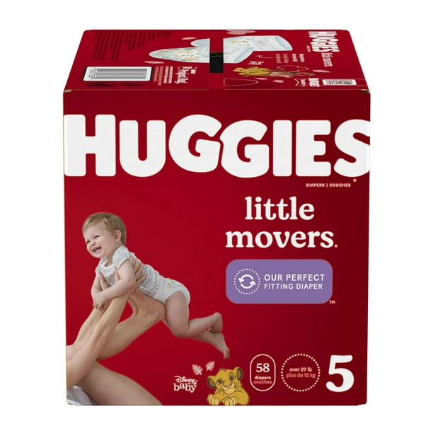 Couches pour bébés Huggies Little Movers, Emballage Giga