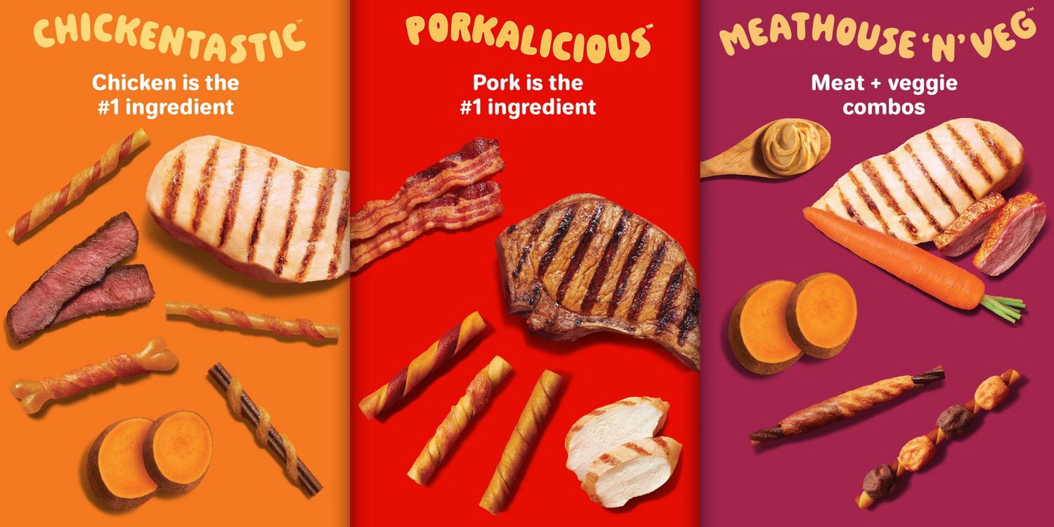 Hartz Oinkies Chicken Pig Skin Mini Twists Dog Treats, 32pk