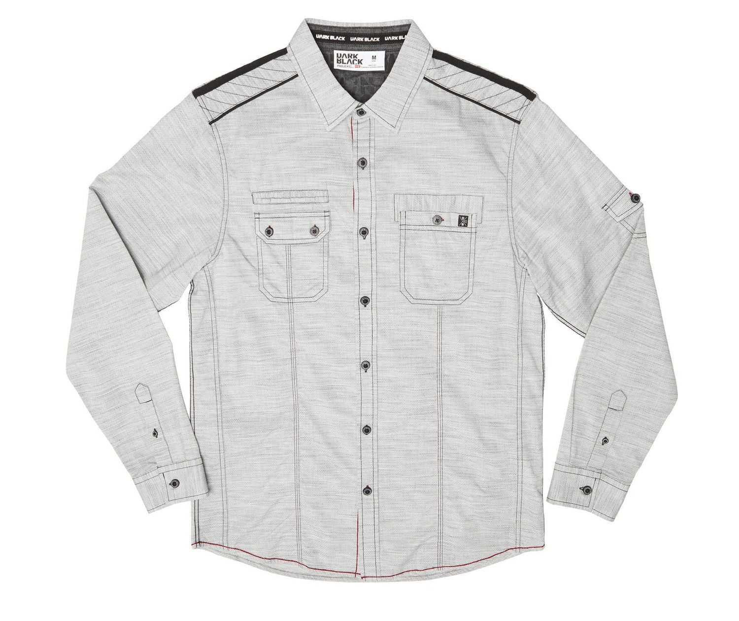 Dark Black Men's Long-Sleeve Shirt