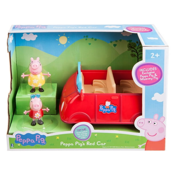 La voiture rouge + figurines Peppa Pig