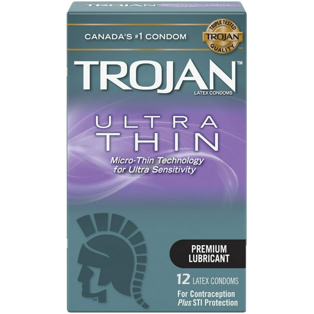 Trojan Ultra mince condoms lubrifiés 12 condoms lubrifiés en latex
