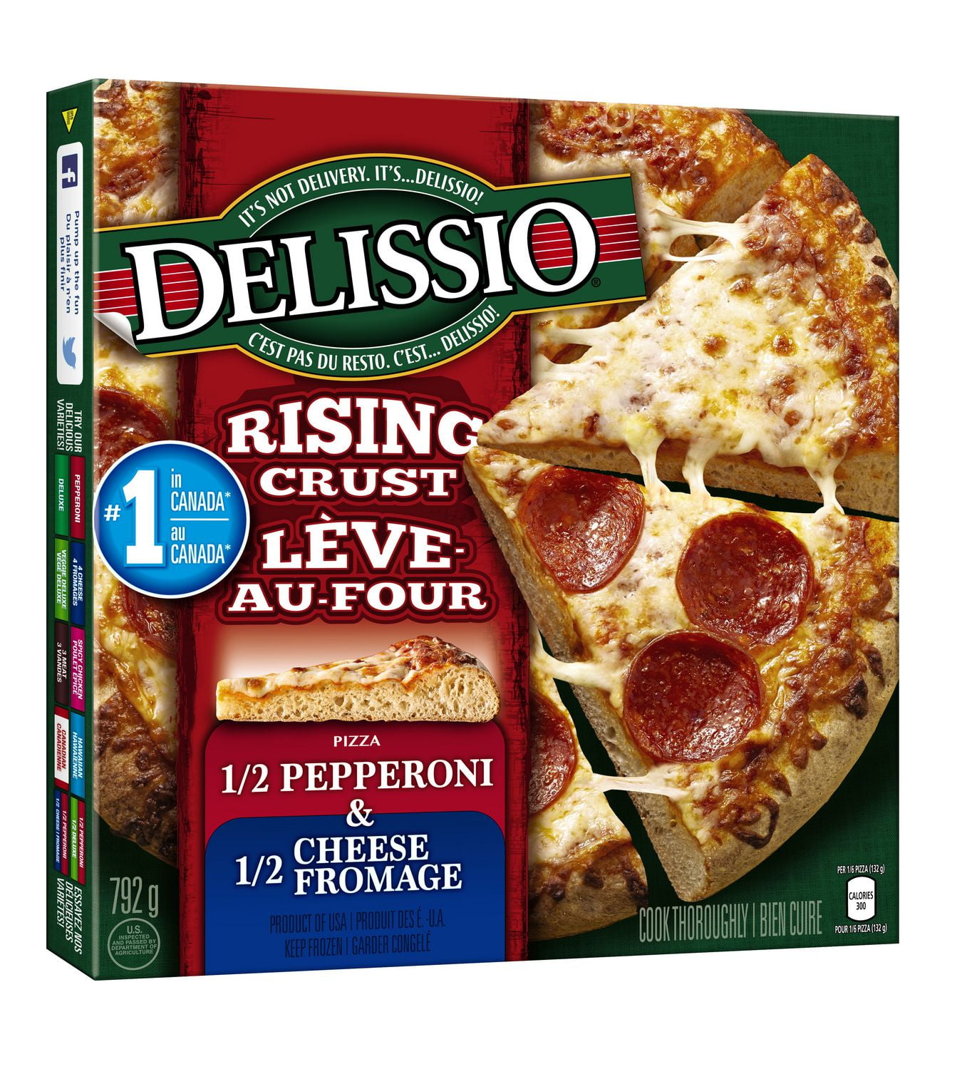 DELISSIO® Rising Crust 1/2 Pepperoni And 1/2 Cheese Pizza Walmart Canada