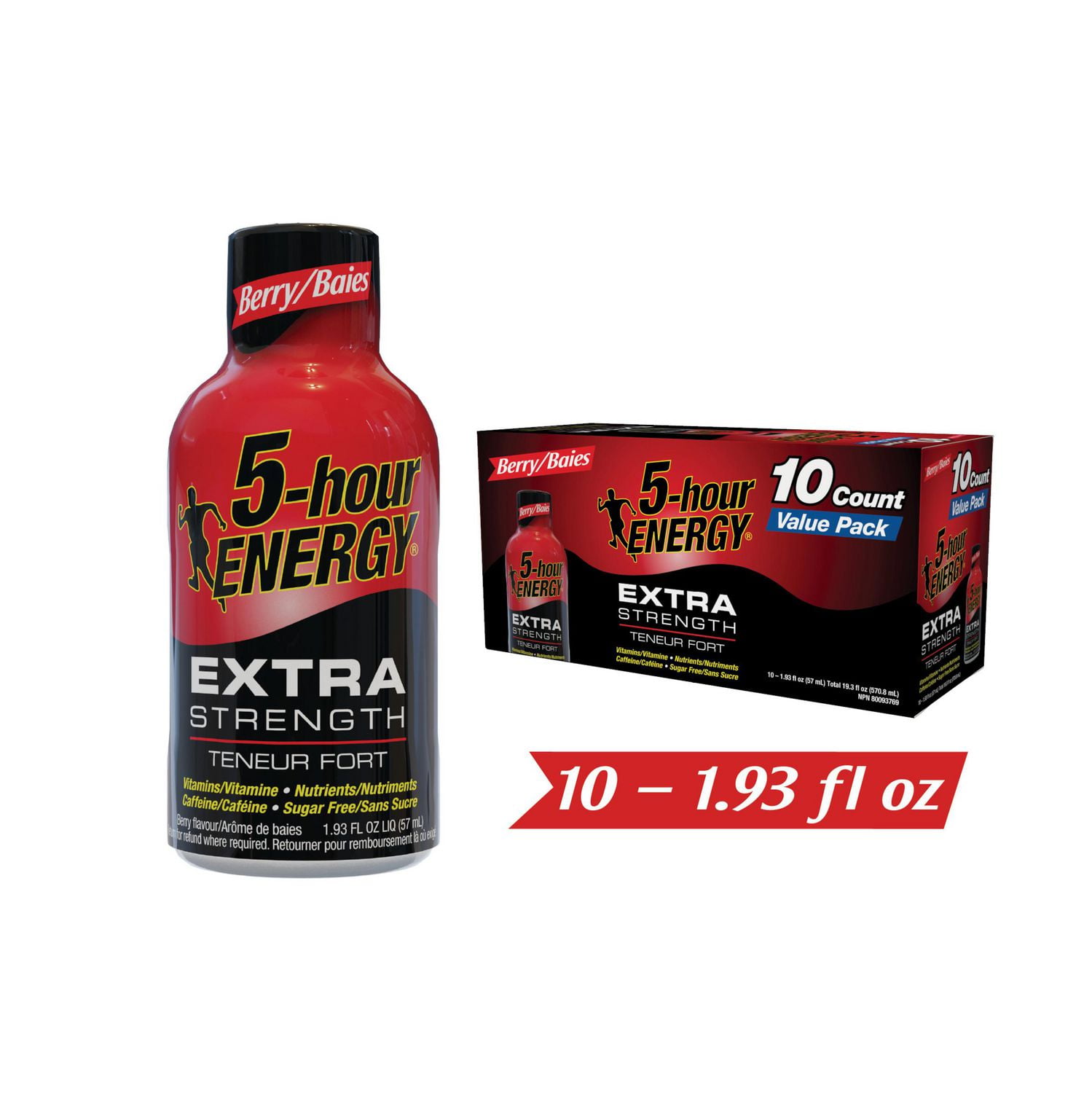 5 Hour Energy Extra Strength Berry 10x57ml Walmart.ca