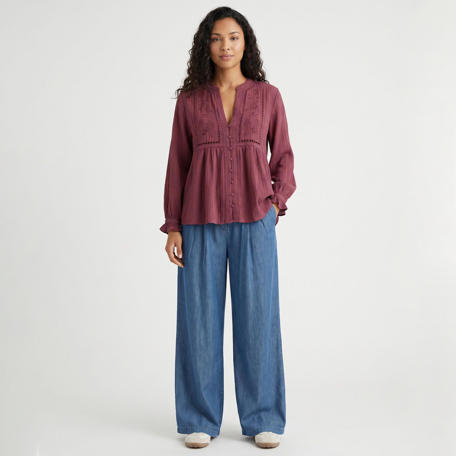 Devoted, Pantalon plissé à nouer sur le devant, tailles TP TG