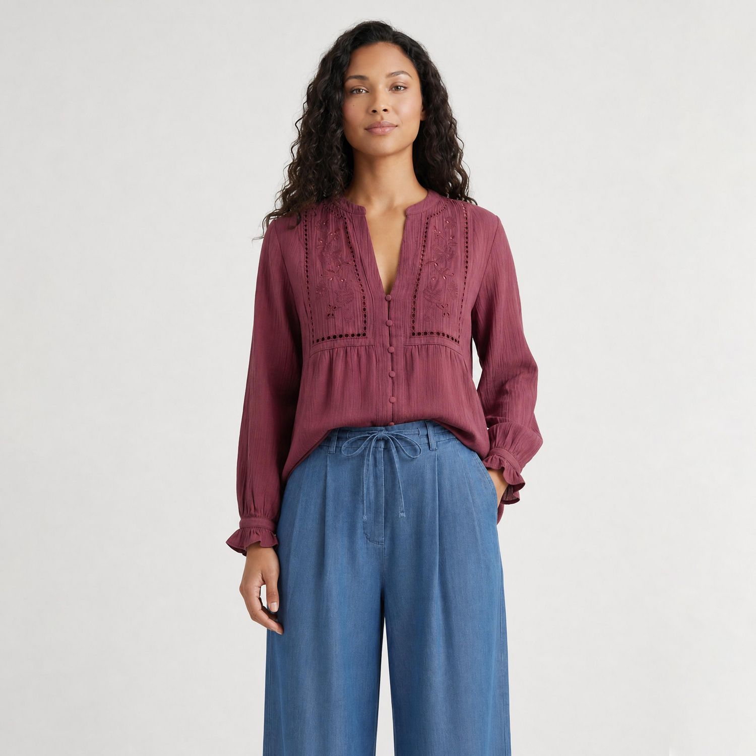 Devoted, Pantalon plissé à nouer sur le devant, tailles TP TG