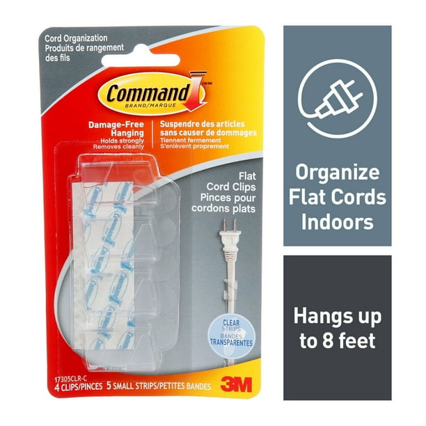 Command Clear Flat Cord Clips (4 ct)