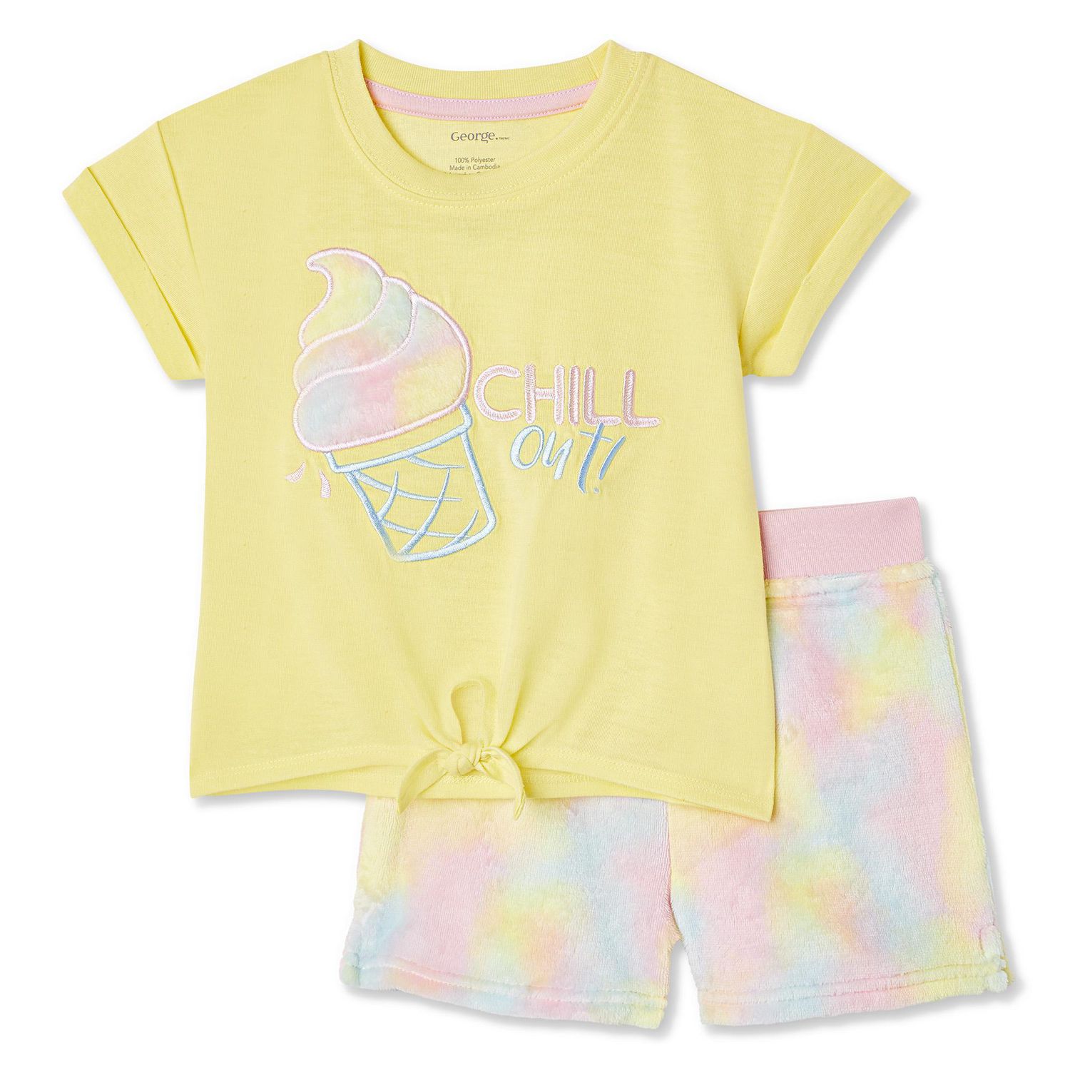 George Toddler Girls' Tie Front Tee and High Rise Short 2-Piece Set ...