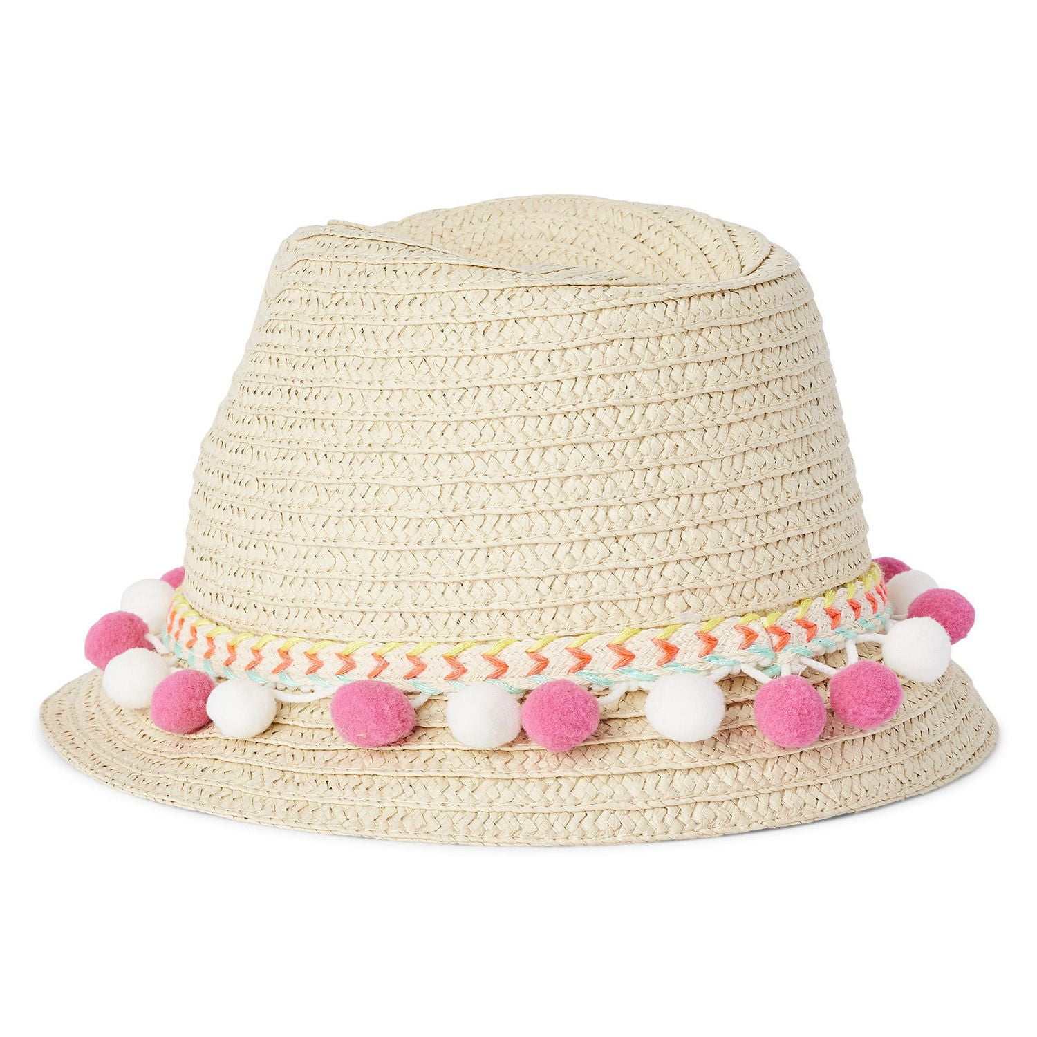 George Girls' Straw Fedora Hat