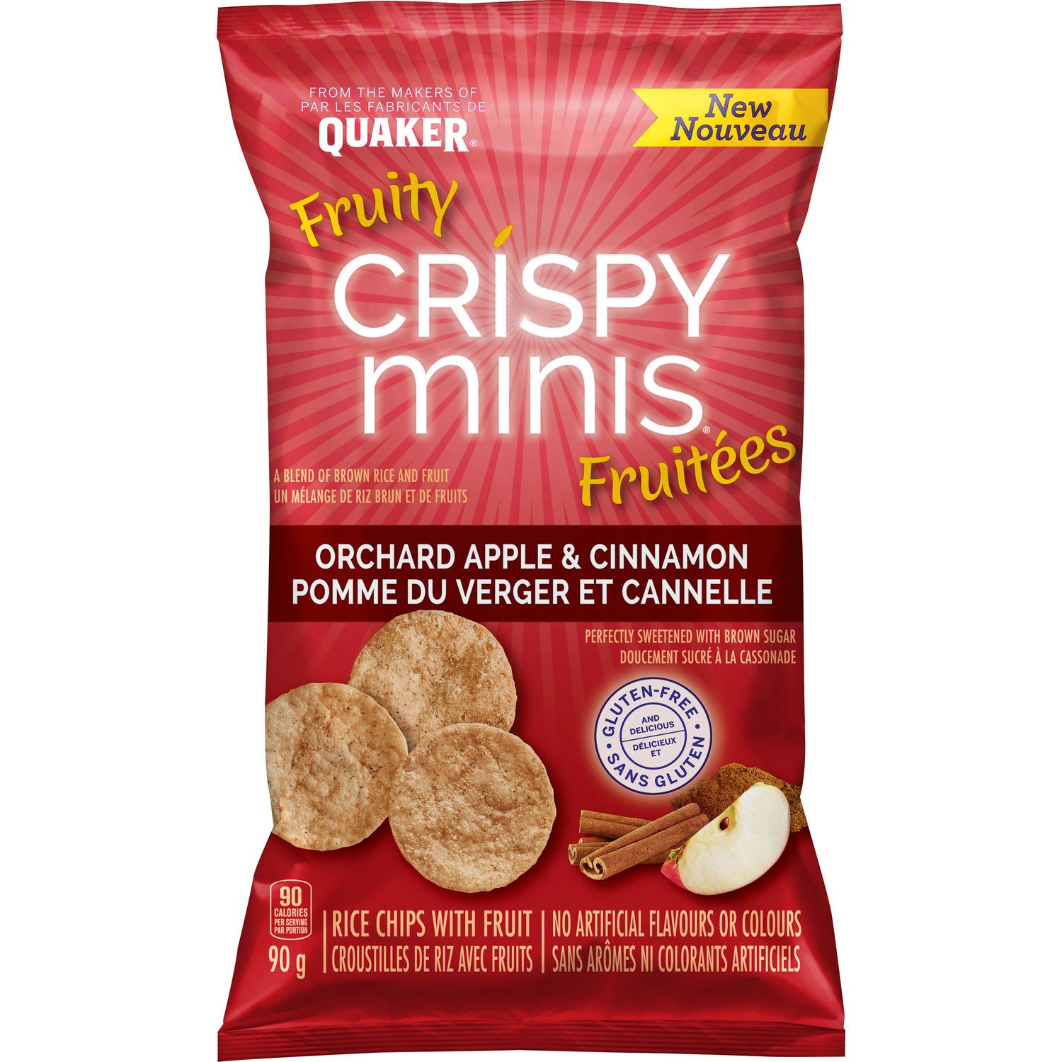 Quaker Crispy Minis Fruity Orchard Apple & Cinnamon Rice Chips ...