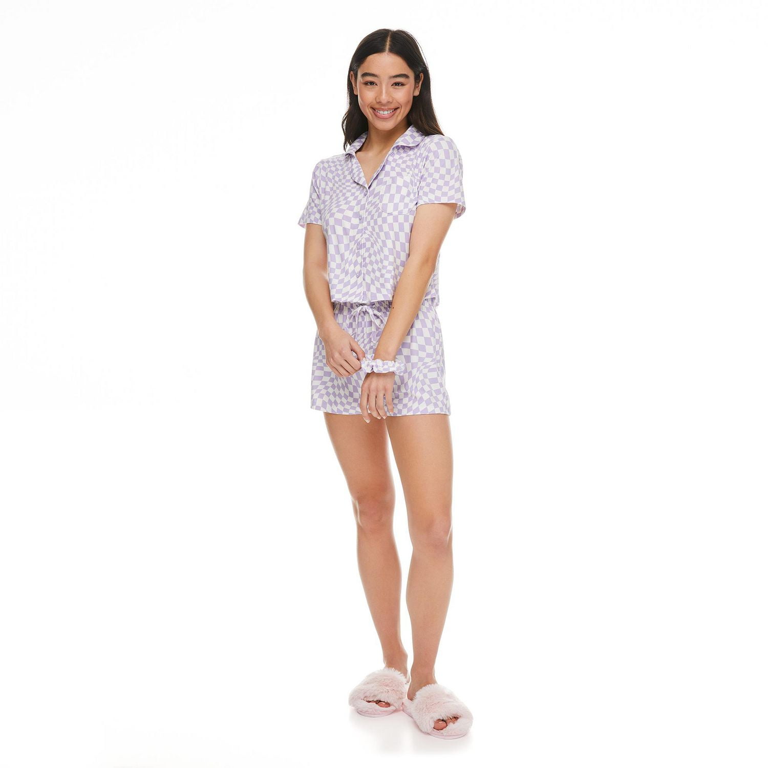 Pyjama 3 pi ces de grand p re avec short No Boundaries pour femmes