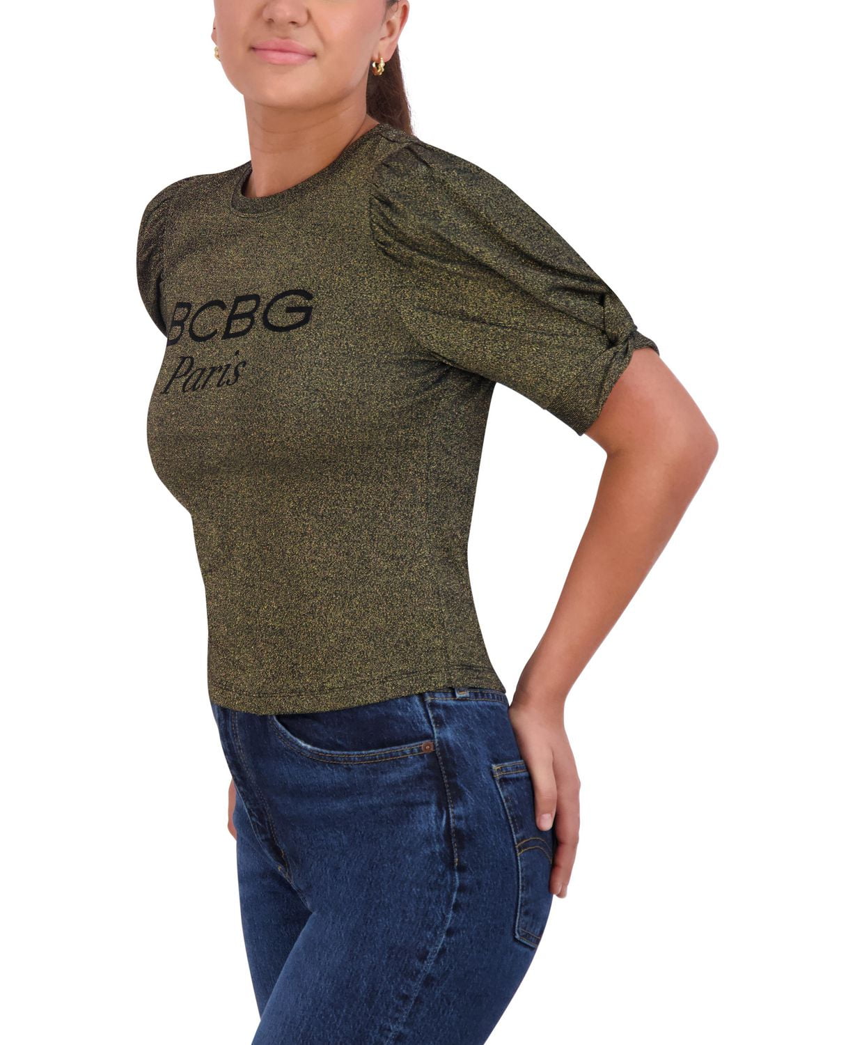 BCBG LIQUID FOIL TOP