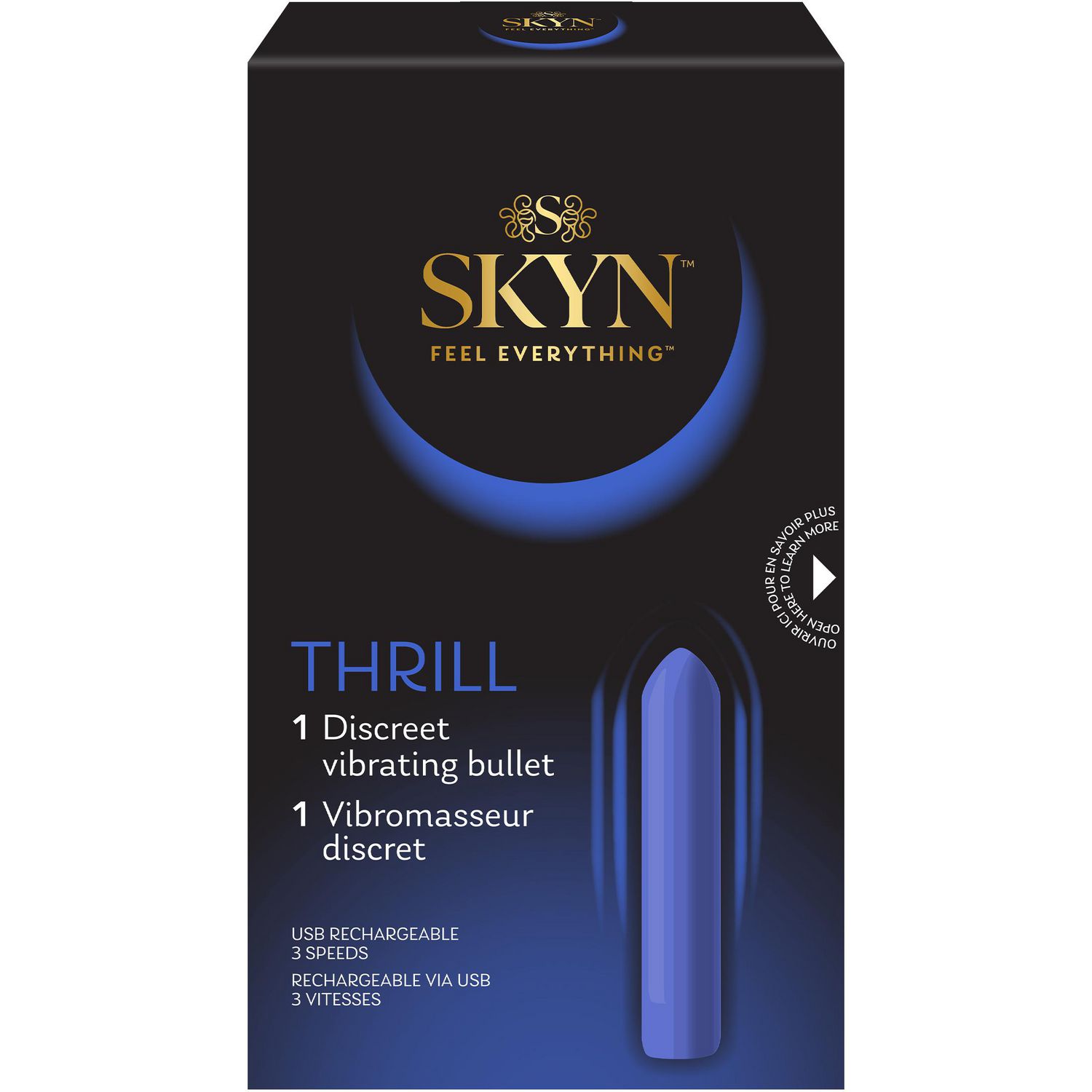 SKYN Thrill Vibromasseur Bullet, 3 vitesses, 1 pack