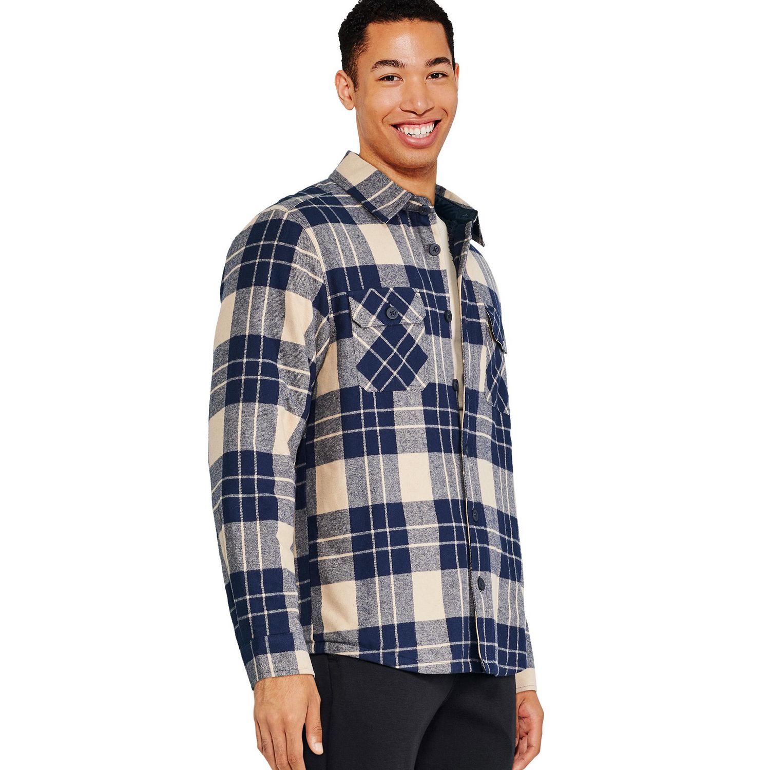 Women's Faux Shearling-lined Flannel Shirt Jacket | Eddie Bauer Outlet