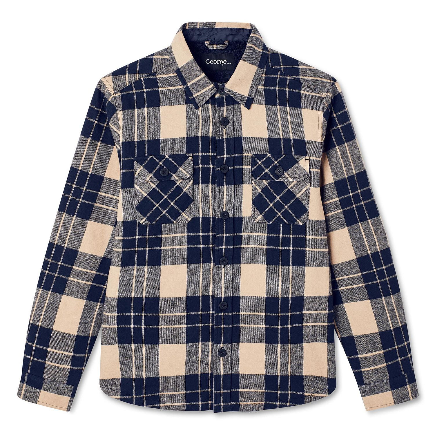 Fleece lined flannel shirt on sale walmart