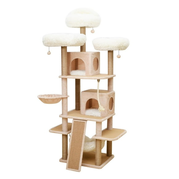 Catry 7-Level Castle Cat Tree with Condos, Hammocks, & Scratchers