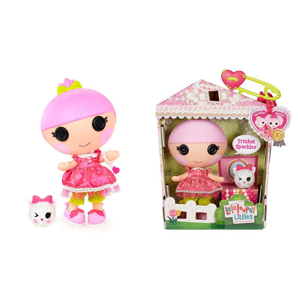 Lalaloopsy Littles Doll Trinket Sparkles with Pet Yarn Ball Kitten 7 princess doll with changeable pink outfit and shoes in reusable house package playset Walmart