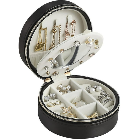 Small Portable Zipper Travel Jewelry Box