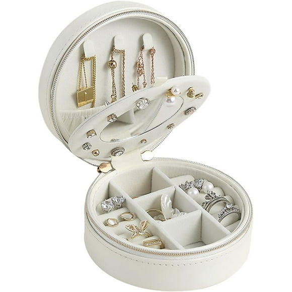 Small Portable Zipper Travel Jewelry Box