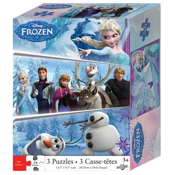 Disney Casse-tête La Reine des neiges, ens. de 3 x 24 morceaux