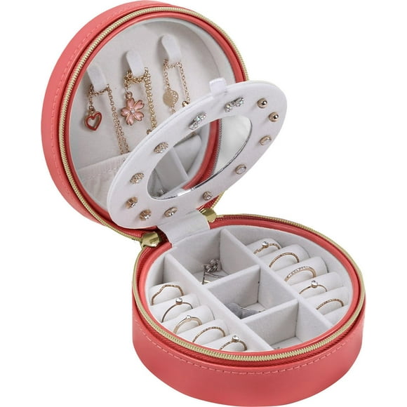 Small Portable Zipper Travel Jewelry Box