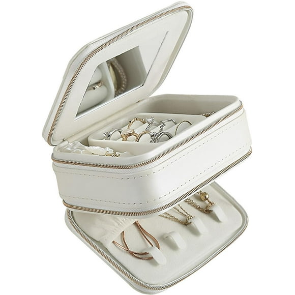 Small Portable Zipper Travel Jewelry Box