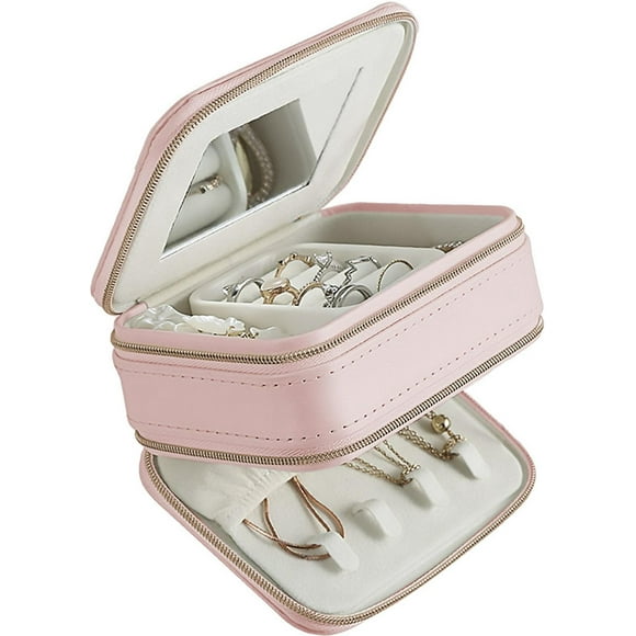 Small Portable Zipper Travel Jewelry Box