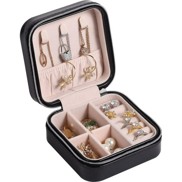 Small Portable Zipper Travel Jewelry Box