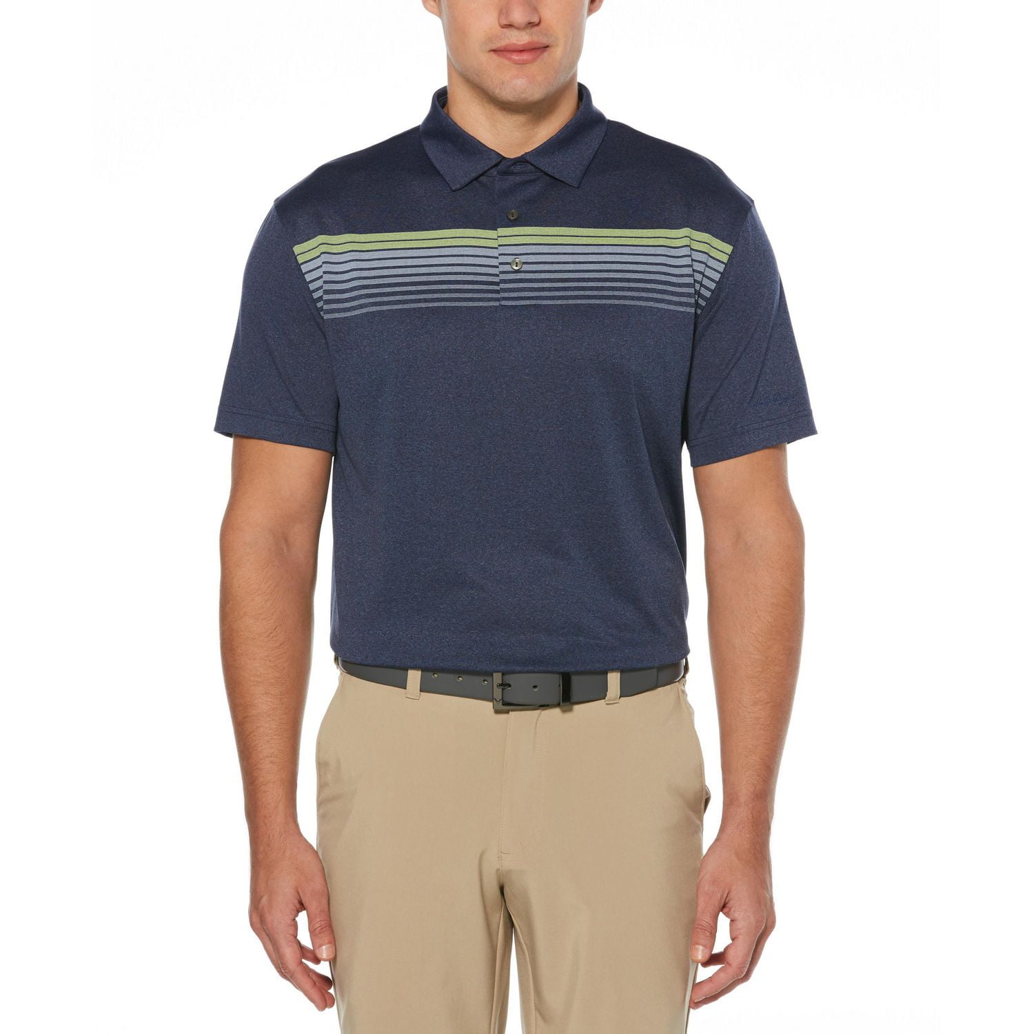 Polo de golf de manga corta con rayas desvanecidas para hombre