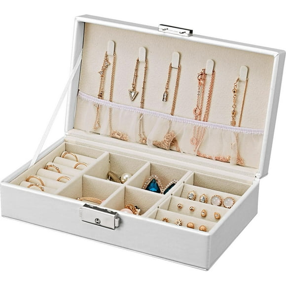 Rectangular Lock Closure Travel Jewelry Box