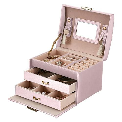 Petite boîte à bijoux de voyage avec serrure