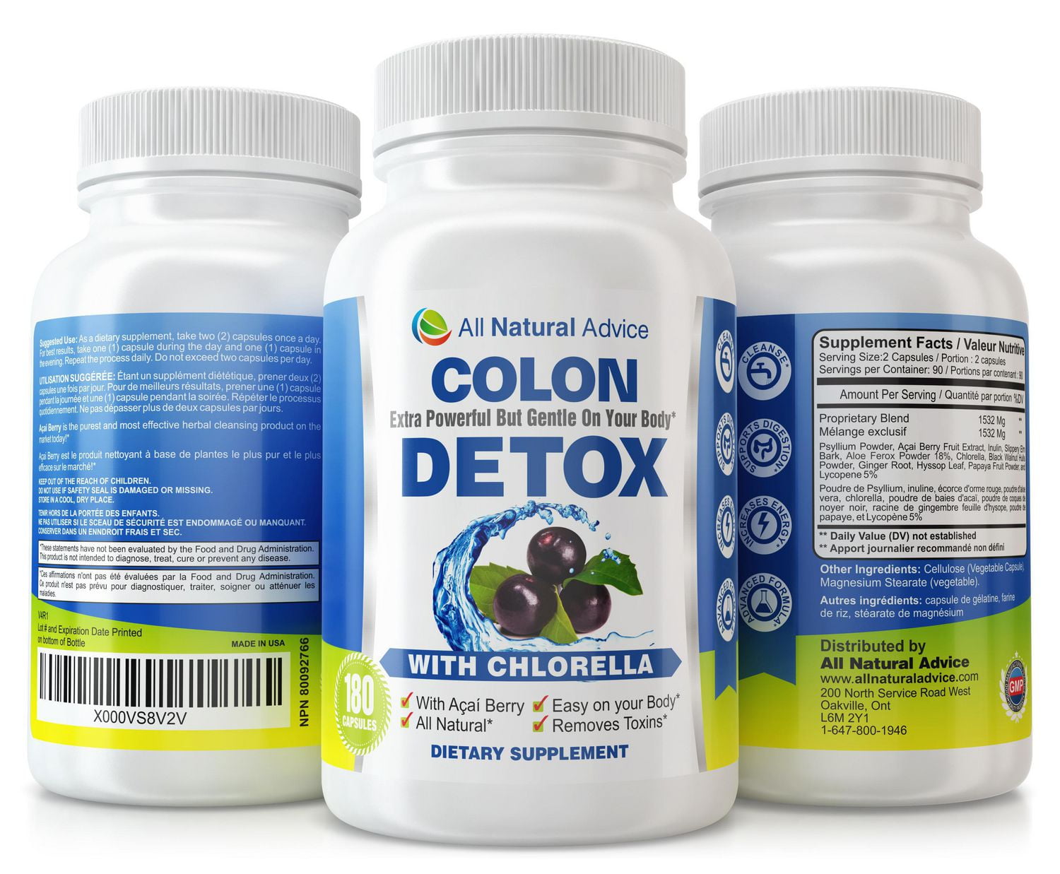 All Natural Advice Super Detox and Colon Cleanse Pure Flush 180