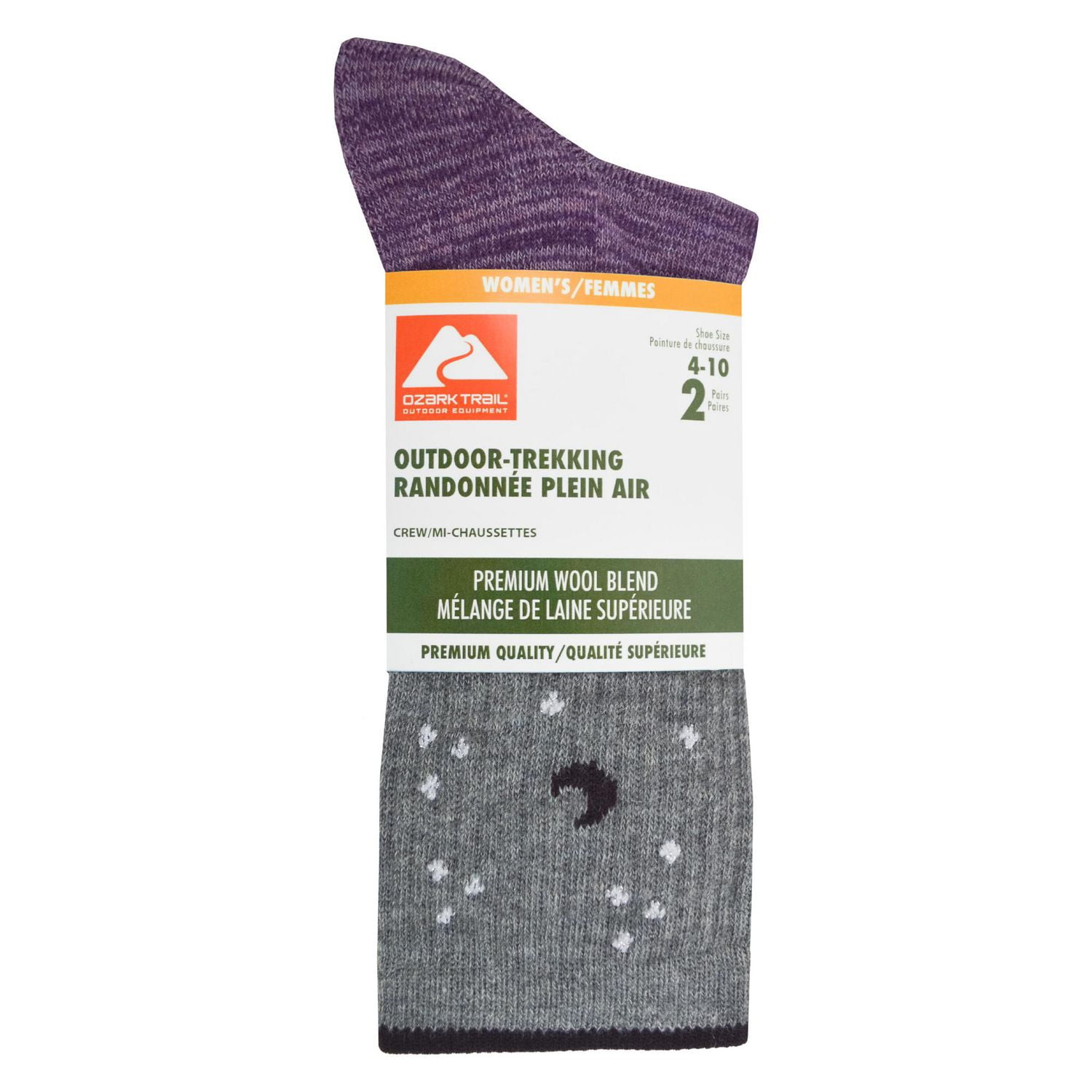 Ozark Trail Women's Crew Socks 2-Pack