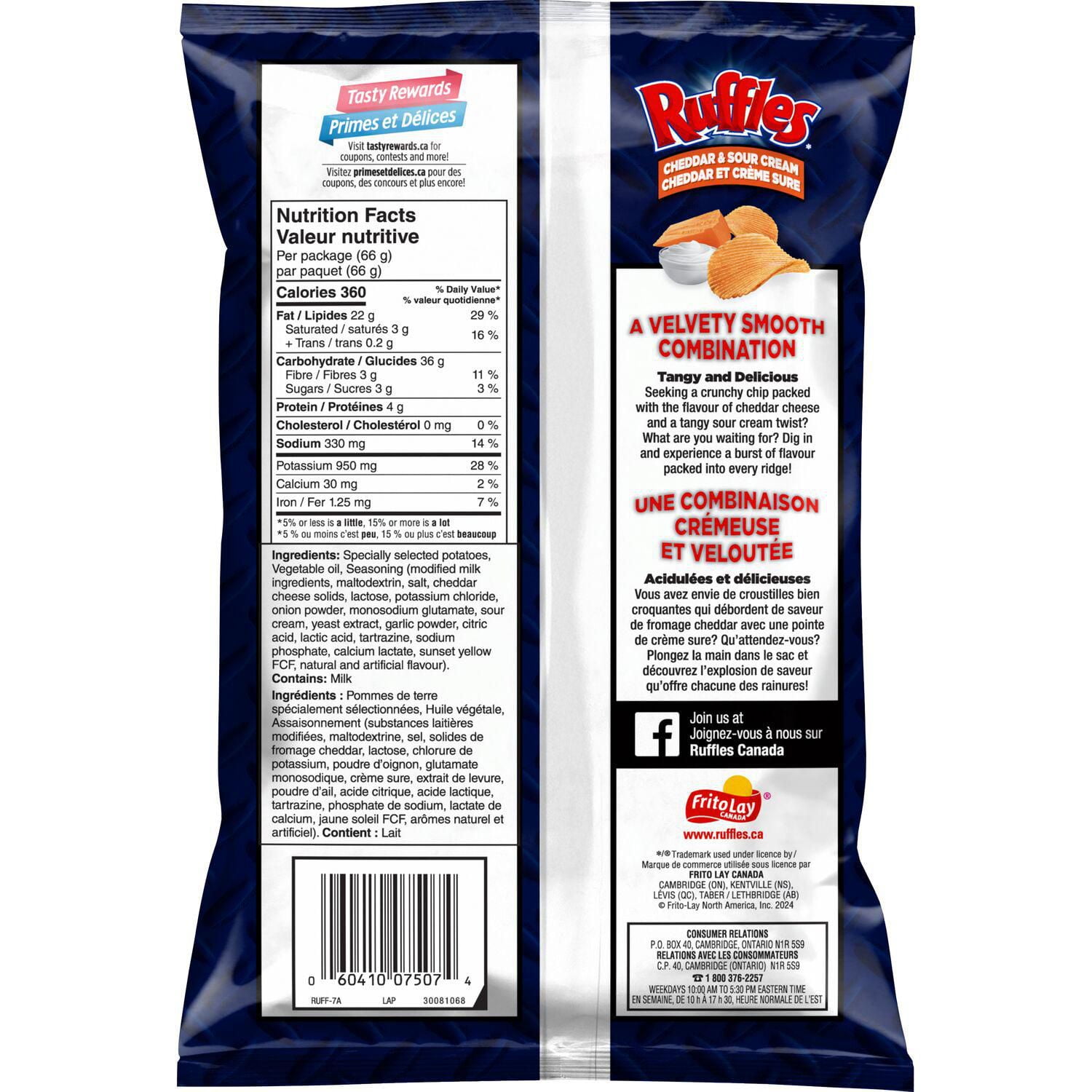 Ruffles Cheddar & Sour Cream Flavoured Potato Chips