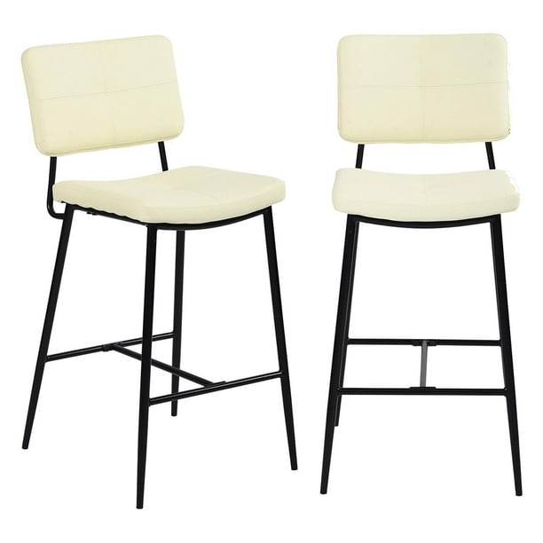 Homycasa Set of 2 Bar Stools 27 inch Counter Stools with High Back