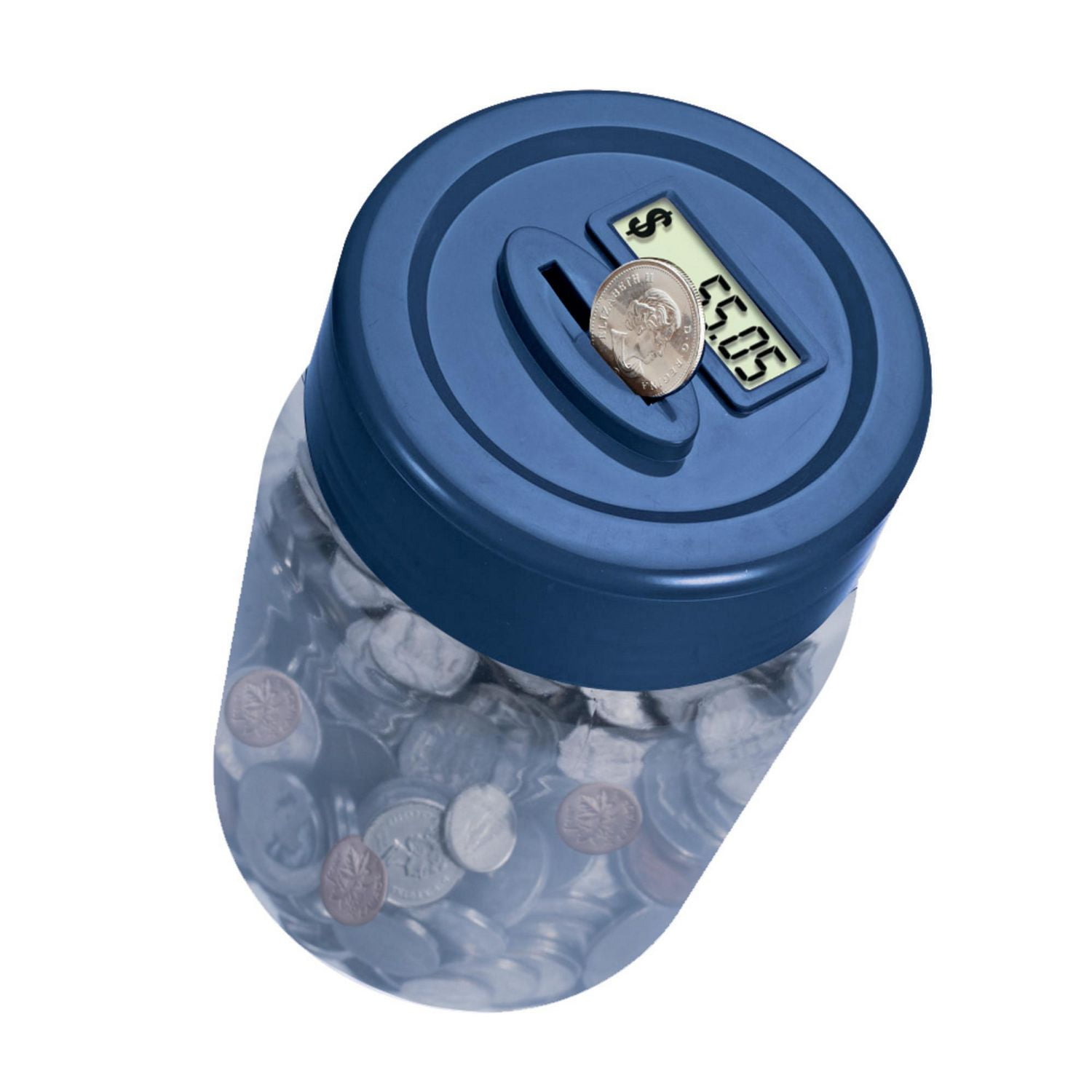 Coin Counting Bank with Blue Lid Walmart Canada
