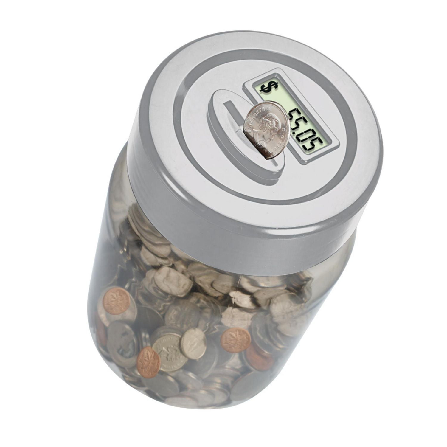 Coin Counting Bank with Matte Silver Lid Walmart Canada