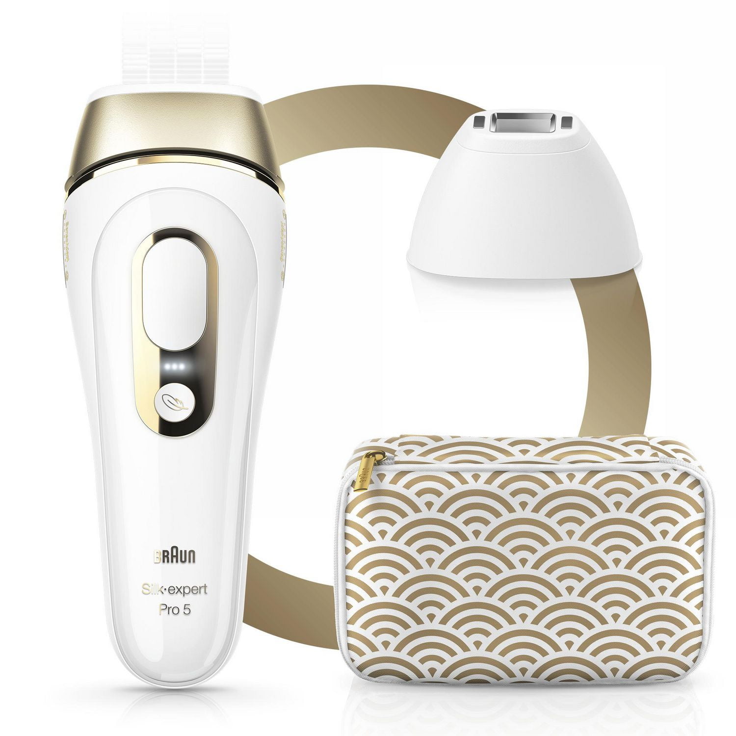 Braun Silk·expert Pro 5 PL5137 IPL, At-Home Hair Removal System, White&Gold  