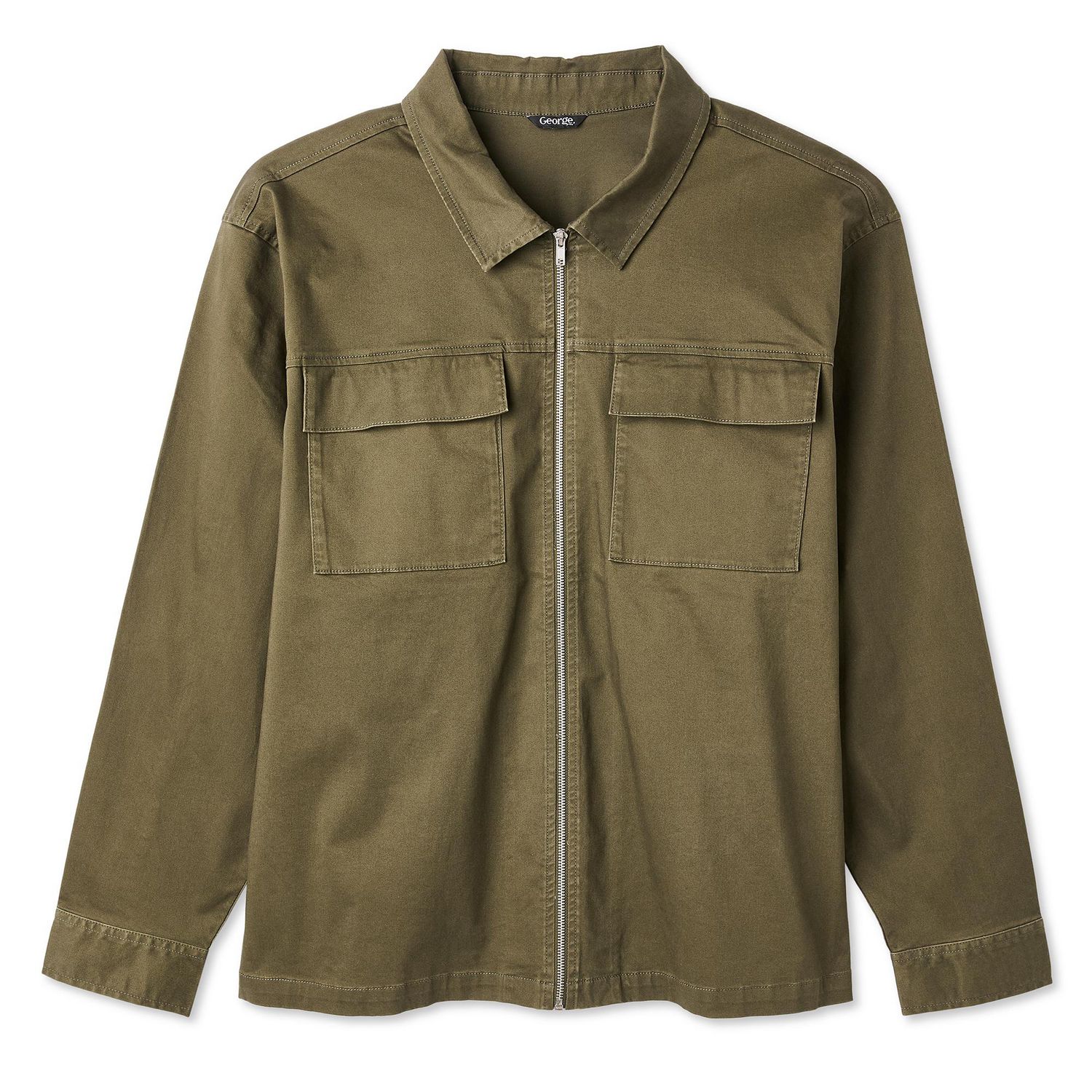 Chemise d’extérieur zippée sur la longueur George Plus pour hommes