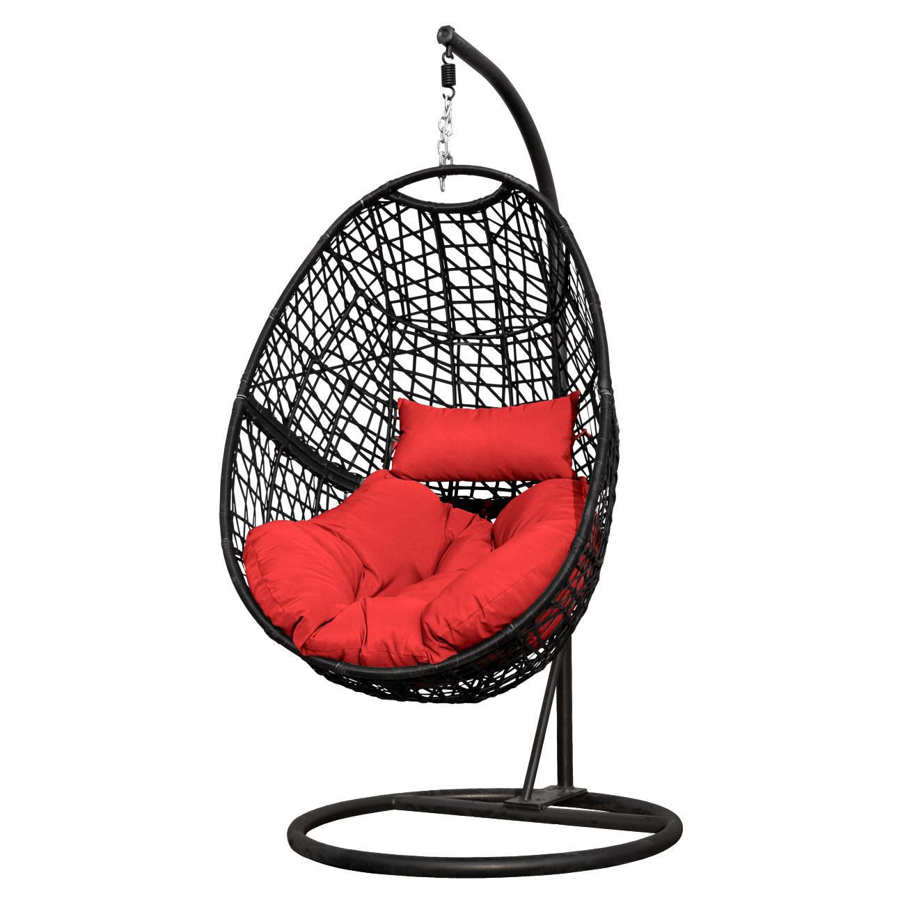 Hammock Chair With Stand Hanging Cushioned Swing Egg Chair For Indoor Red Walmart Canada