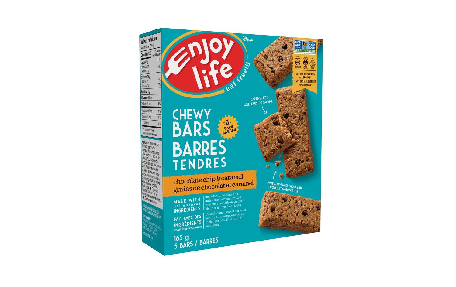 ENJOY LIFE Gluten Free Chocolate Chip & Caramel Chewy Bars Walmart Canada