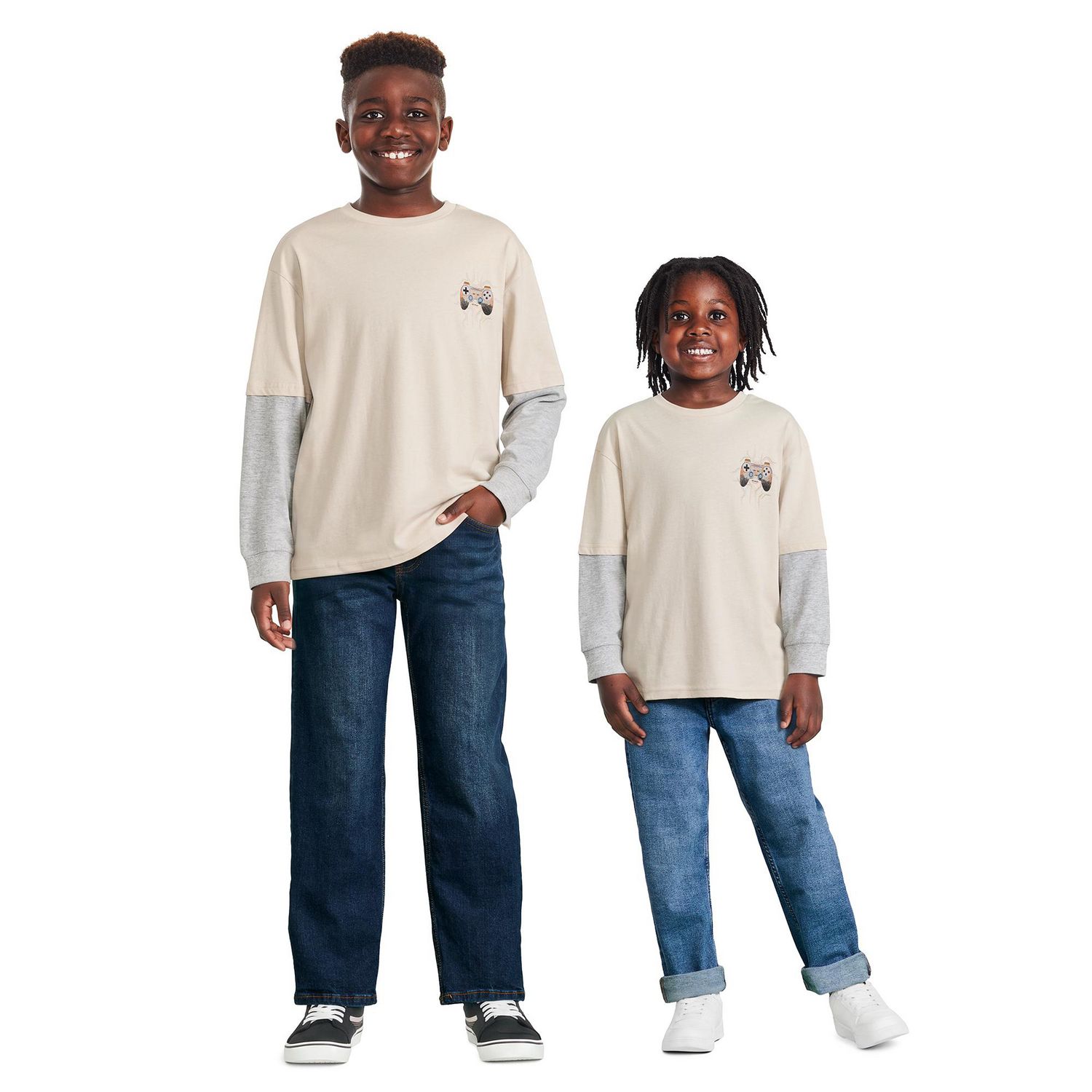 T-shirt à manches longues trompe-l’œil George pour garçons