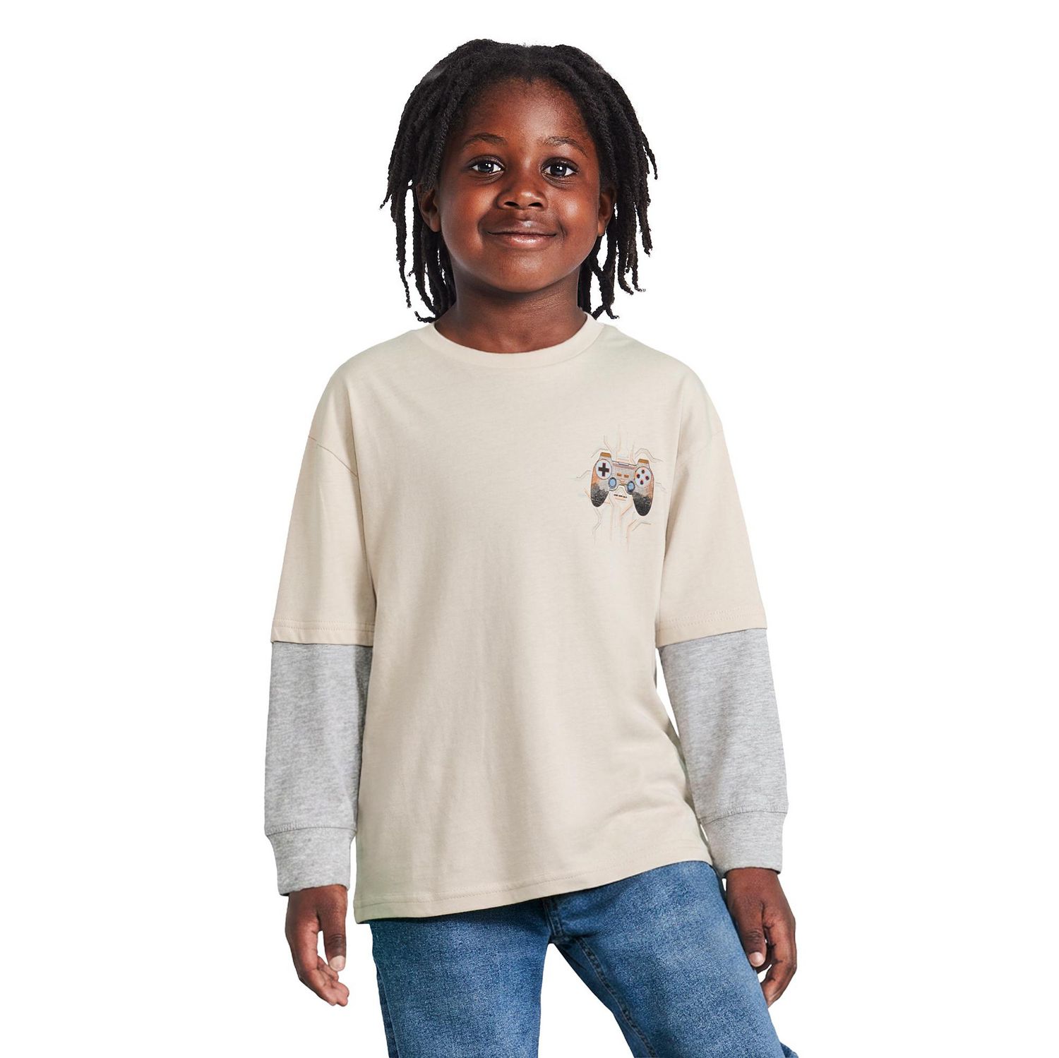 T-shirt à manches longues trompe-l’œil George pour garçons