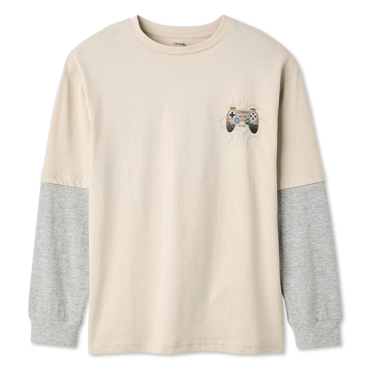 T-shirt à manches longues trompe-l’œil George pour garçons
