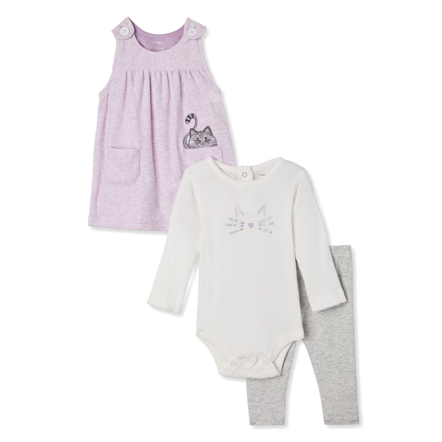 Baby Girls' 3 Piece Micro Jumper Set Walmart Canada
