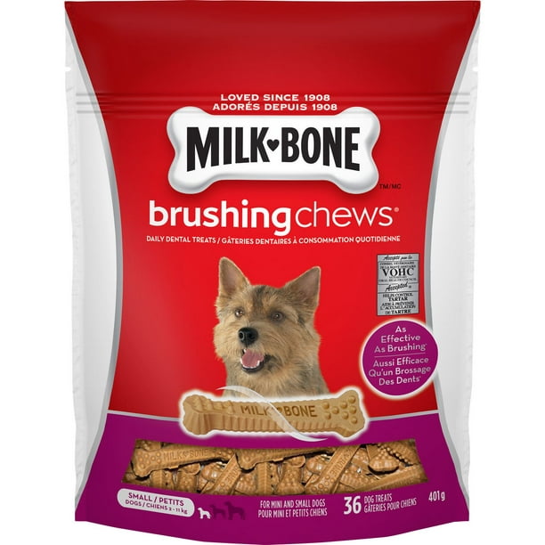 Milk-Bone Brushing Chews Gâteries dentaires pour chiens régals petits chiens 401g