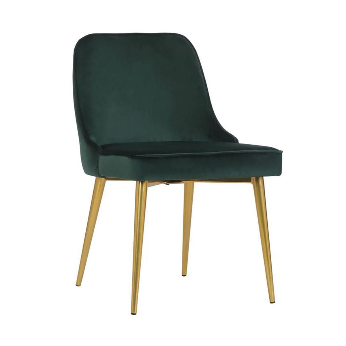 Take Me Home Fiona Dining Chair, Green Velvet Upholstered with Gold Legs. Walmart Canada
