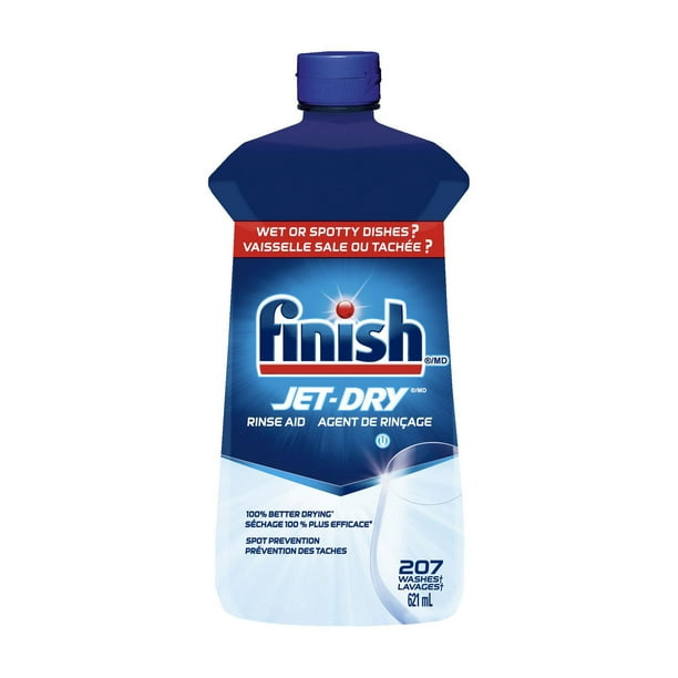 Finish Jet-Dry, Agent de rinçage pour lave-vaisselle, Original, 621 ml, Agent de rinçage et de séchage pour lave-vaisselle NB-24M