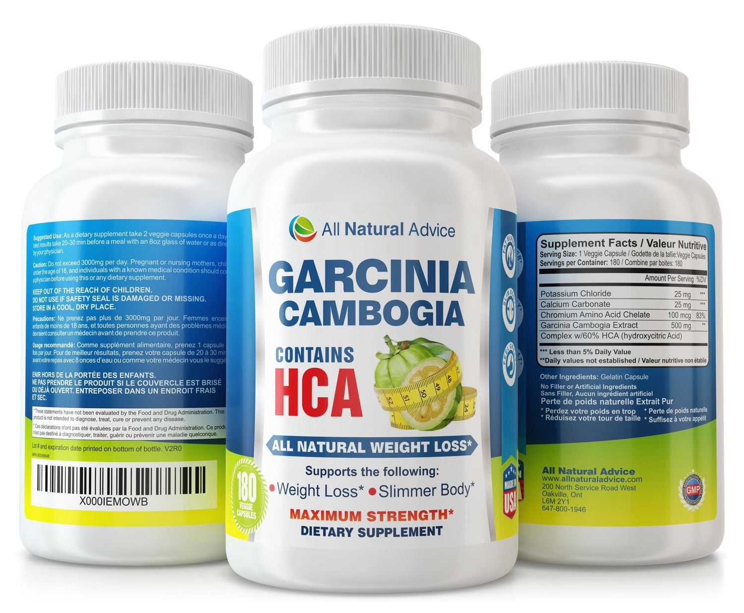 All Natural Advice Garcinia Cambogia Extract With Pure Hca 180 Capsules The Most Effective All 1412