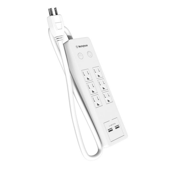 Westinghouse 1080J USB Surge Protector, 6-outlet